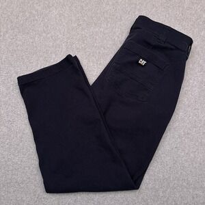 CAT Caterpillar‎ Work Pants Men's 32x28 Navy Blue Canvas Heavyweight Stretch